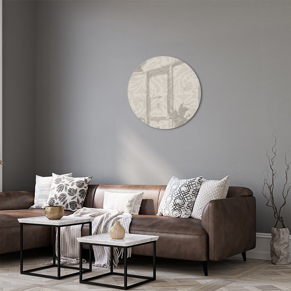 Elegante glazen schilderij met subtiel patroon aan de wand